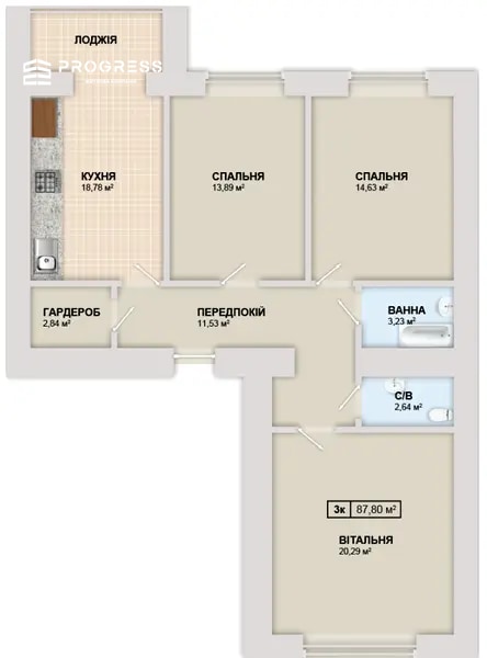 Продаж 3-кімнатної квартири в ЖК "Містечко Козацьке" - 2