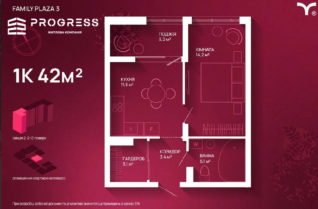 Продаж 1-кімнатної квартири в ЖК Family Plaza 3!!! - 3